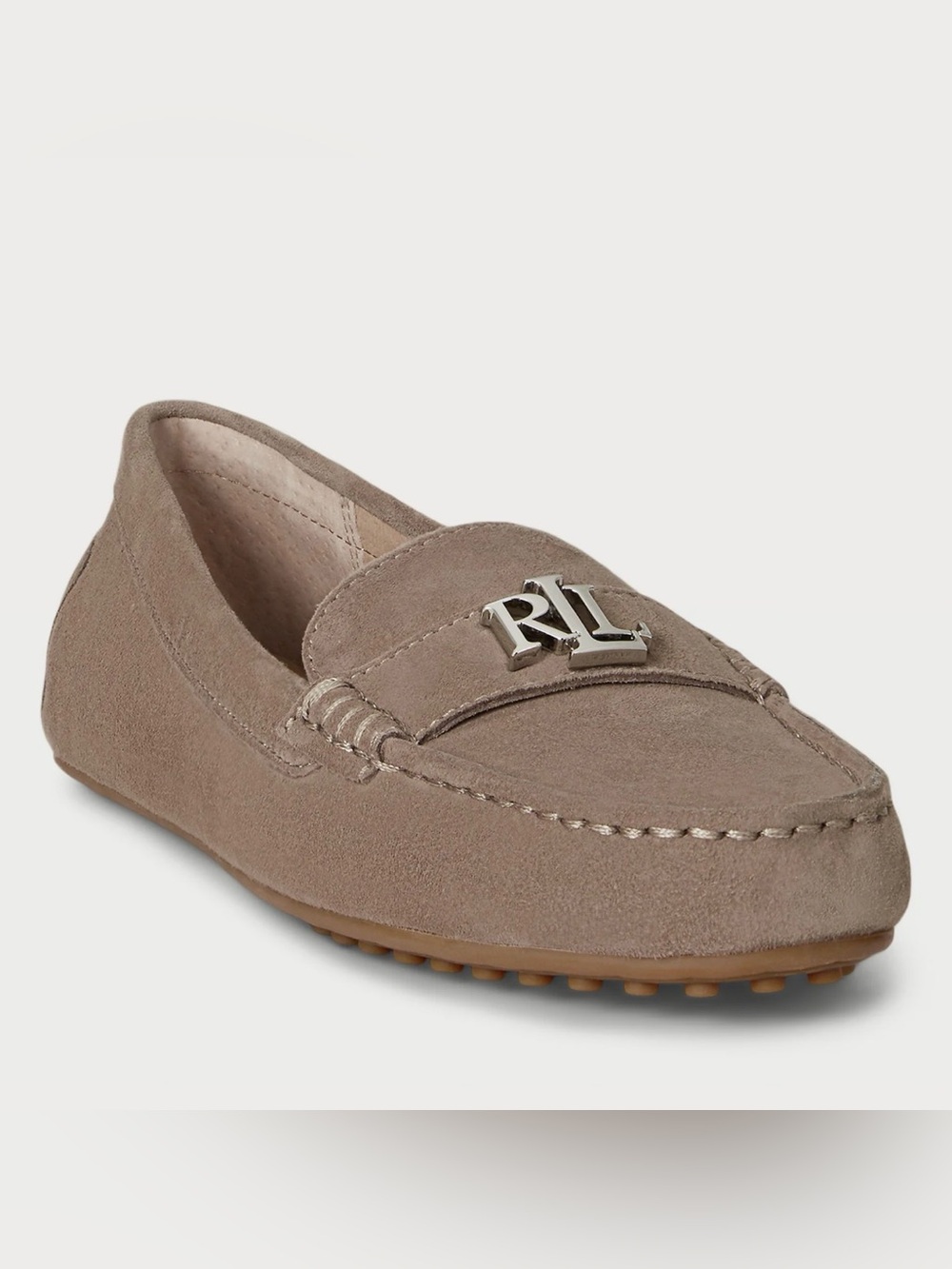 Lauren Ralph Lauren Barnsbury Slip-On Driver Loafers Gray Suede Size 6